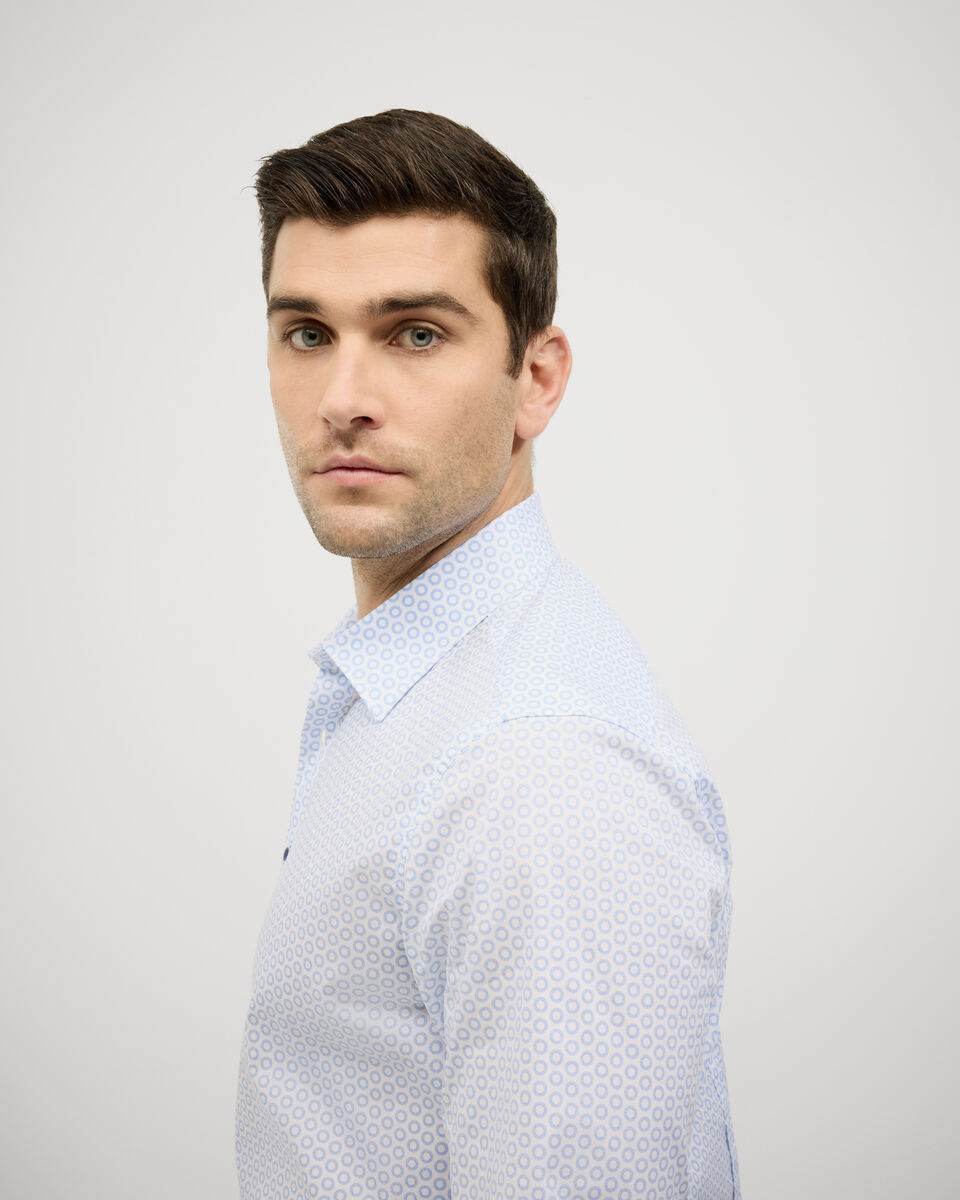 Geo print Long Sleeve Shirt, Blue, hi-res